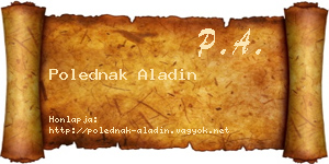 Polednak Aladin névjegykártya